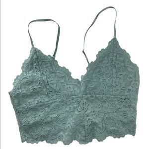 ZARA Lacy Bralette in pretty green color, size S, very good condition